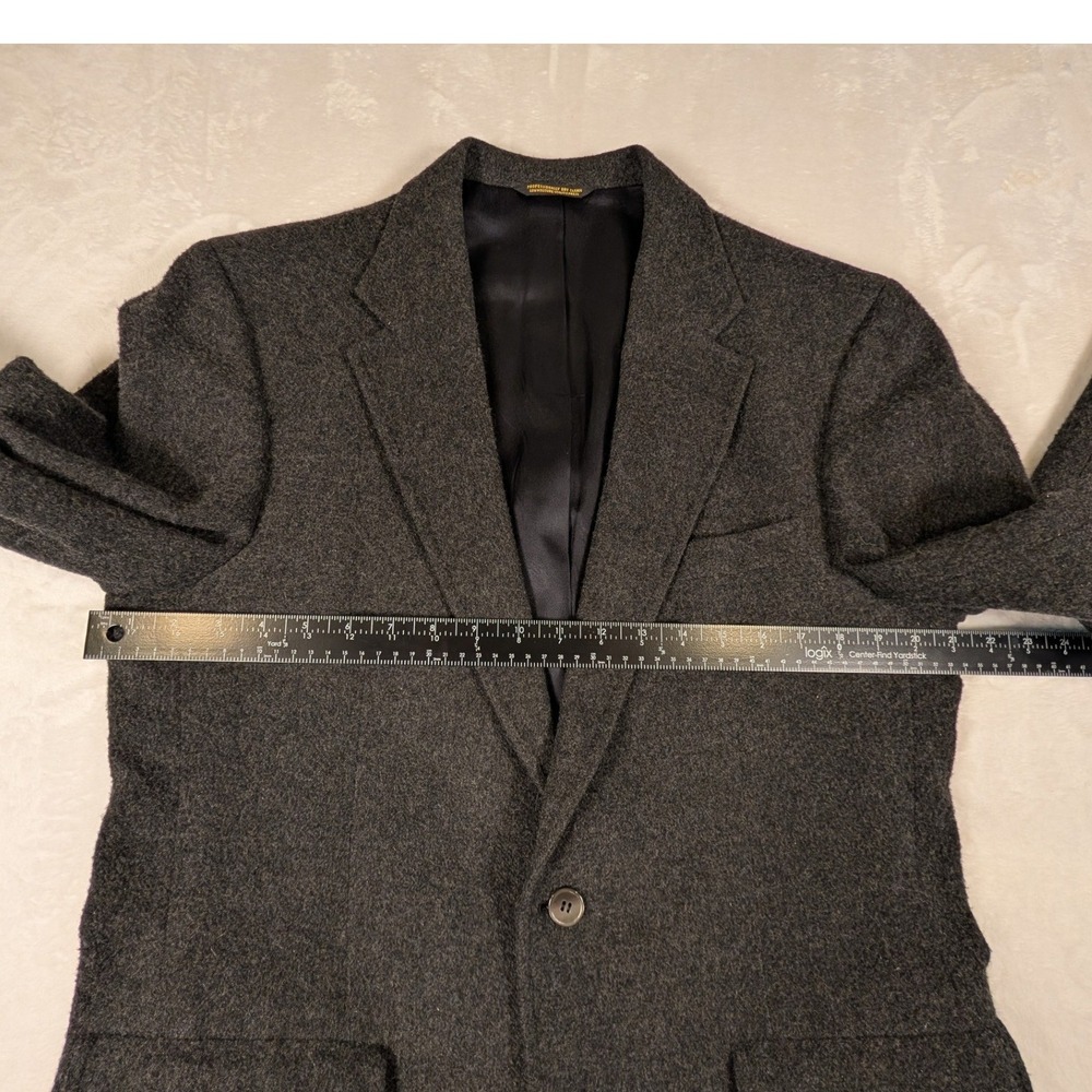 Vintage 100% Cashmere Hunter Haig Blazer Mens‎ Charcoal 2 Button Sport Coat 42R - Picture 11 of 13